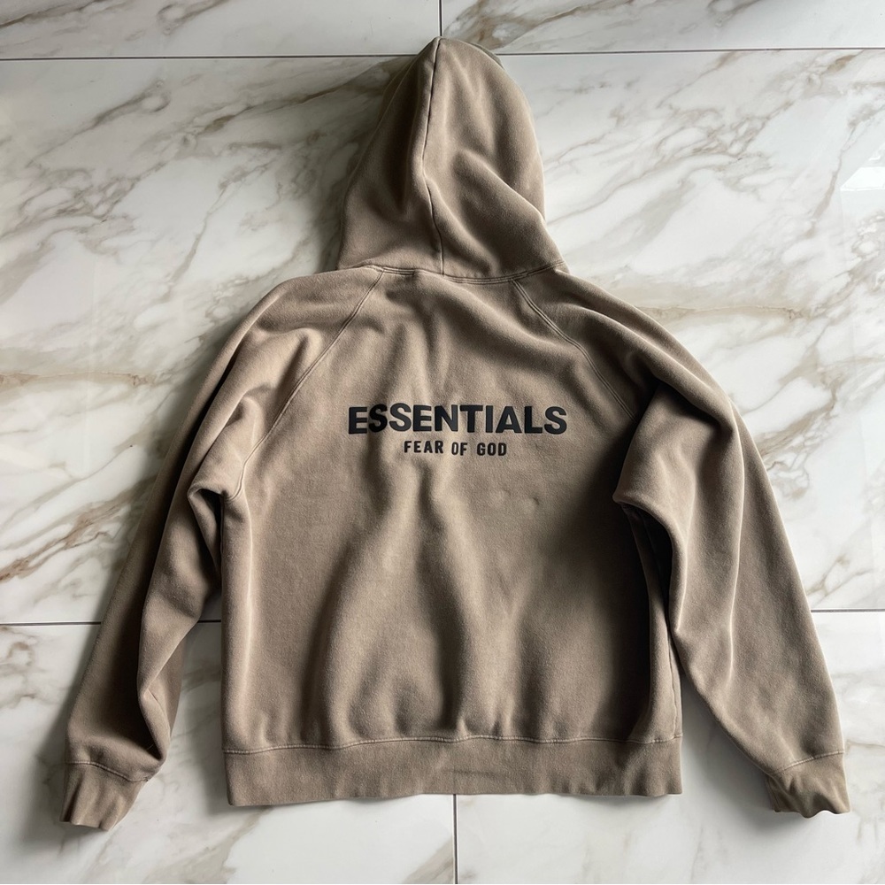 Fear of God Essentials Taupe Pullover Hoodie Size Mens XL - Picture 7 of 13